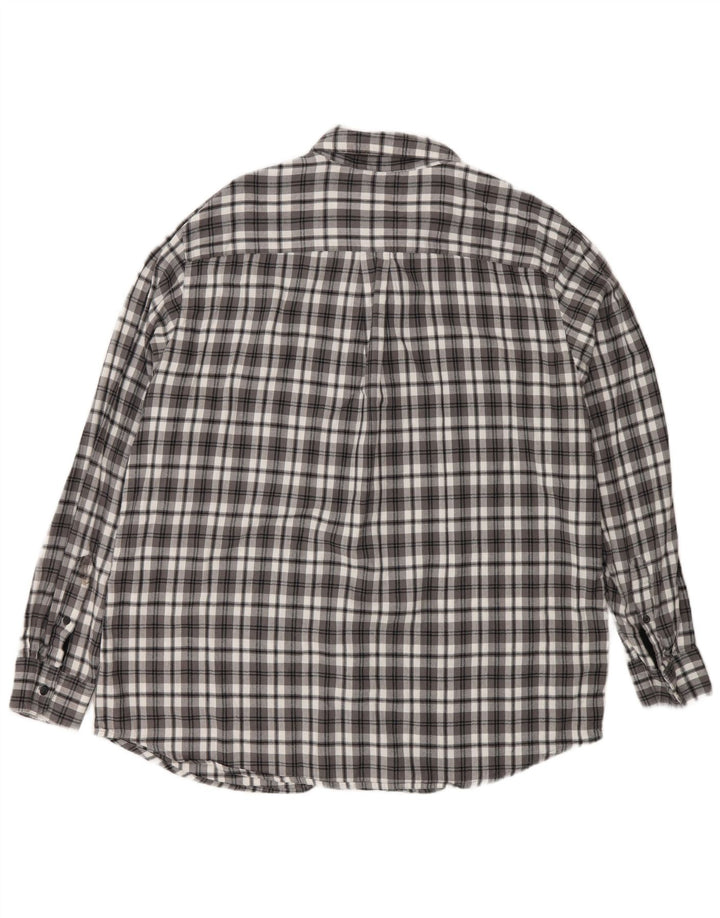 Męska koszula flanelowa Chaps XL, bawełniana w szarą kratę