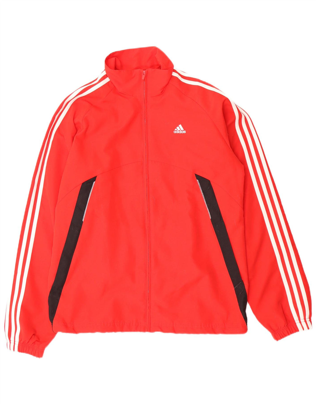 Męska kurtka dresowa ADIDAS UK 38/40, poliester w kolorze średniej czerwieni