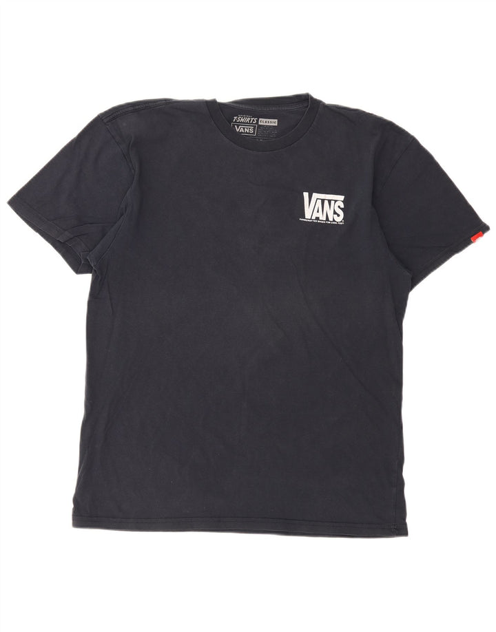 Męski T-shirt z grafiką Vans, duży, granatowy, bawełniany