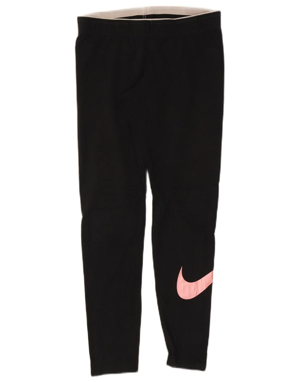 Damskie legginsy Nike Graphic UK 12, średnie czarne, bawełniane
