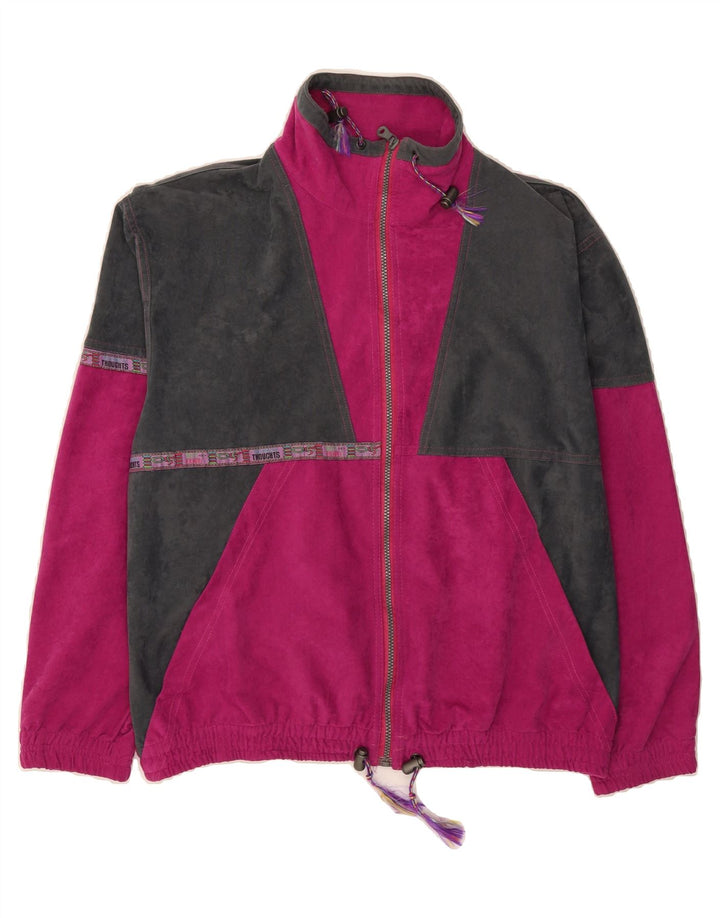 GREAT ESCAPES Womens Tracksuit Top Jacket IT 52 Large Pink Colourblock Vintage Great Escapes and Second-Hand Great Escapes from Messina Hembry 
