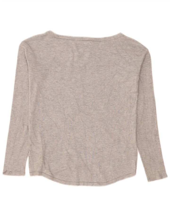 Damski graficzny top Guess z długim rękawem UK 10 Small, szara wiskoza