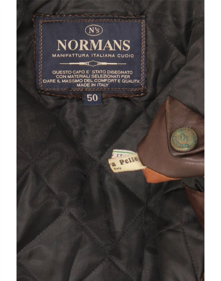 Vintage męska kurtka skórzana IT 50 duża brązowa skóra