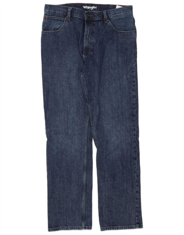 Męskie proste dżinsy Wrangler W34 L32 Niebieskie bawełniane