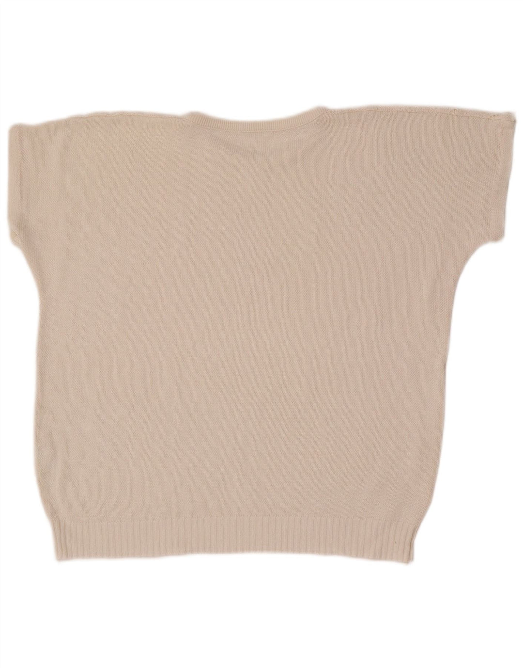 Sweter damski w stylu vintage z okrągłym dekoltem UK 14 Średni biały geometryczny