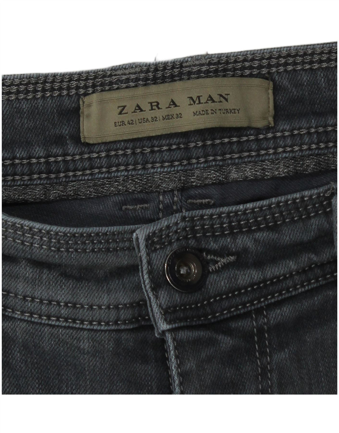 Męskie jeansy slim fit Zara EU 42 Large W32 L28 Szara bawełna