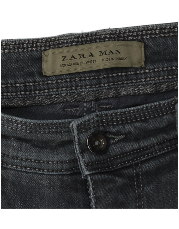 Męskie jeansy slim fit Zara EU 42 Large W32 L28 Szara bawełna
