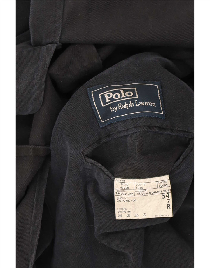 Męska marynarka Polo Ralph Lauren zapinana na 3 guziki IT 54 XL, czarna bawełna