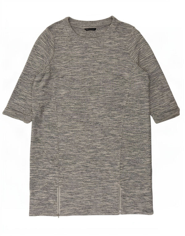 Marks & Spencer Damska sukienka typu shift z rękawem 3/4 UK 20 2XL Szara nakrapiana