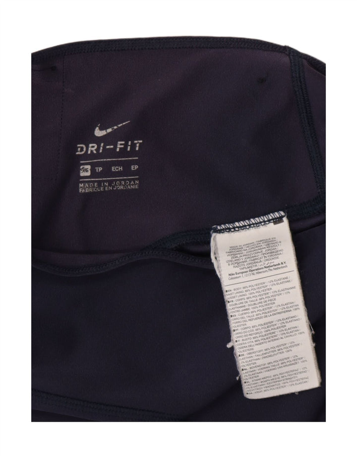 Damskie legginsy NIKE Dri Fit UK 6 XS Granatowe, poliestrowe