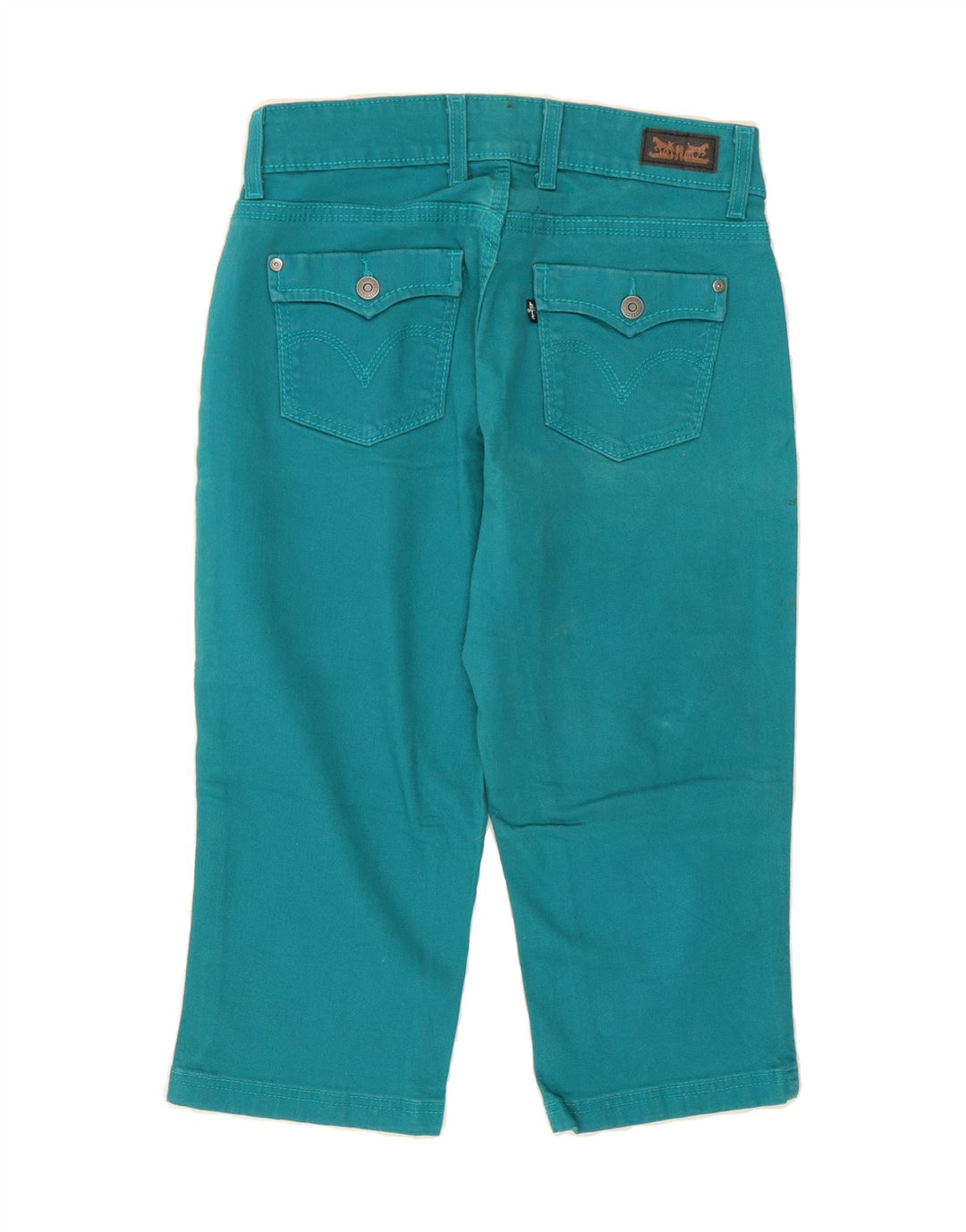 LEVI'S Womens Capri Jeans US 10 Large W30 L18 Turquoise Cotton Vintage Levi's and Second-Hand Levi's from Messina Hembry 