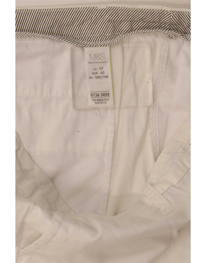 Marks & Spencer Damskie spodenki Chino UK 12 Medium W34 Biała bawełna