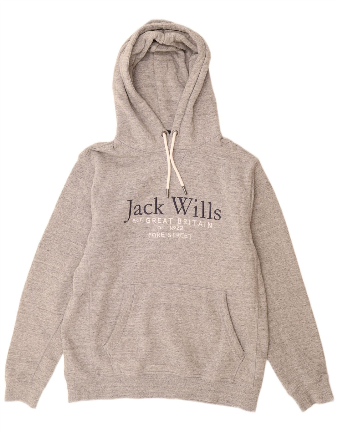 Męski sweter z kapturem Jack Wills z grafiką, średnioszary, bawełniany w cętki