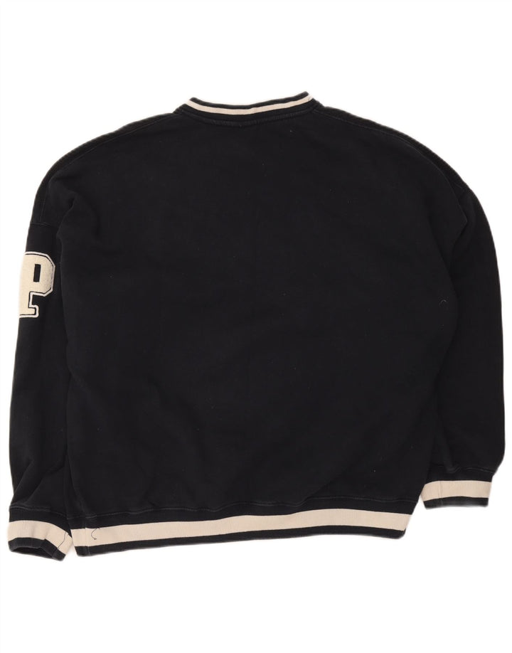 Męski sweter Pull & Bear Pasadena, duży, granatowy, z blokami kolorów