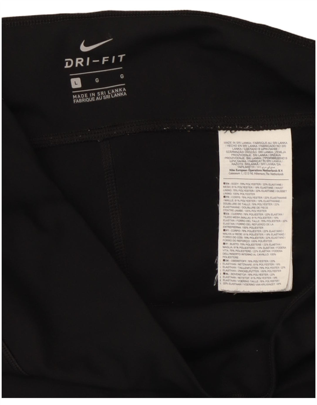 Damskie legginsy Nike Dri Fit UK 14, duże, czarne, poliestrowe