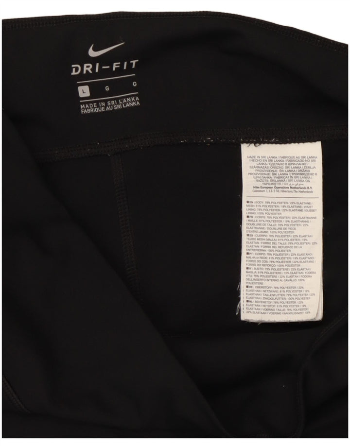 Damskie legginsy Nike Dri Fit UK 14, duże, czarne, poliestrowe