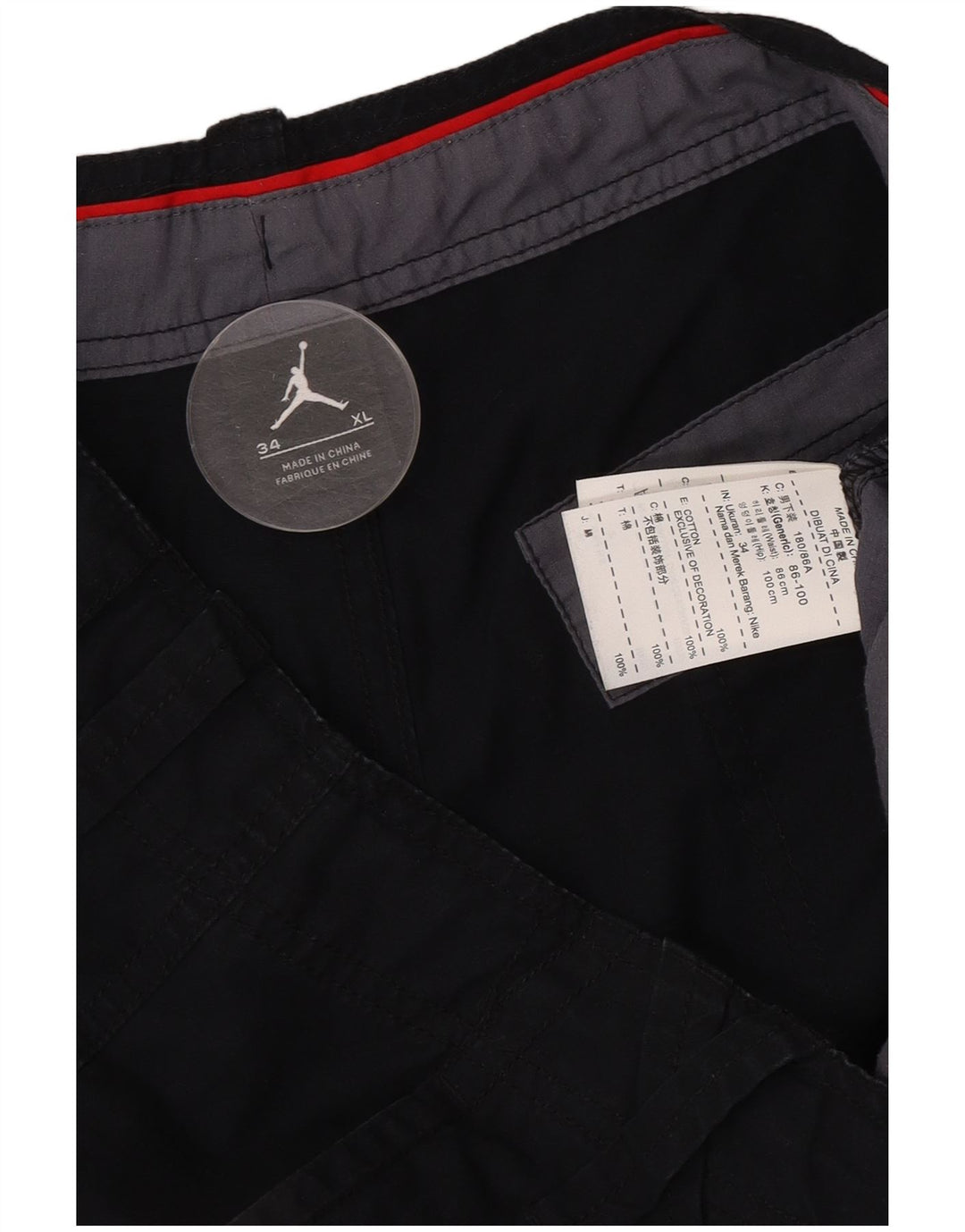 Męskie bermudy Jordan XL W34, czarne, bawełniane