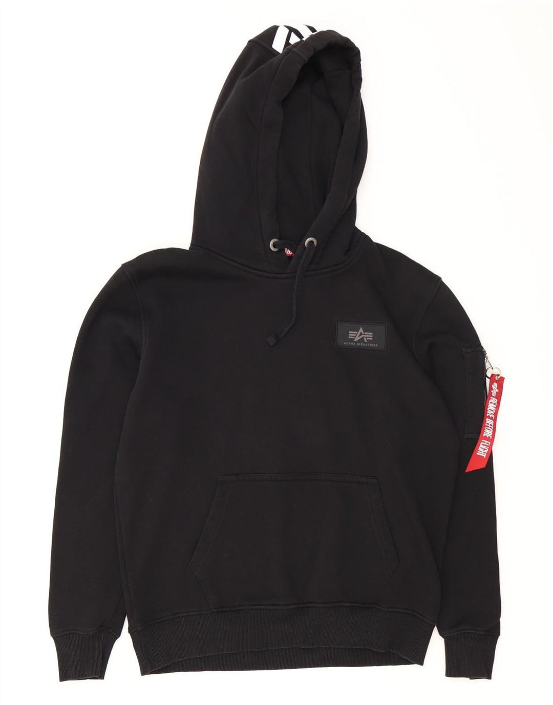 Męski sweter z kapturem Alpha Industries, średniej wielkości, czarny, bawełniany