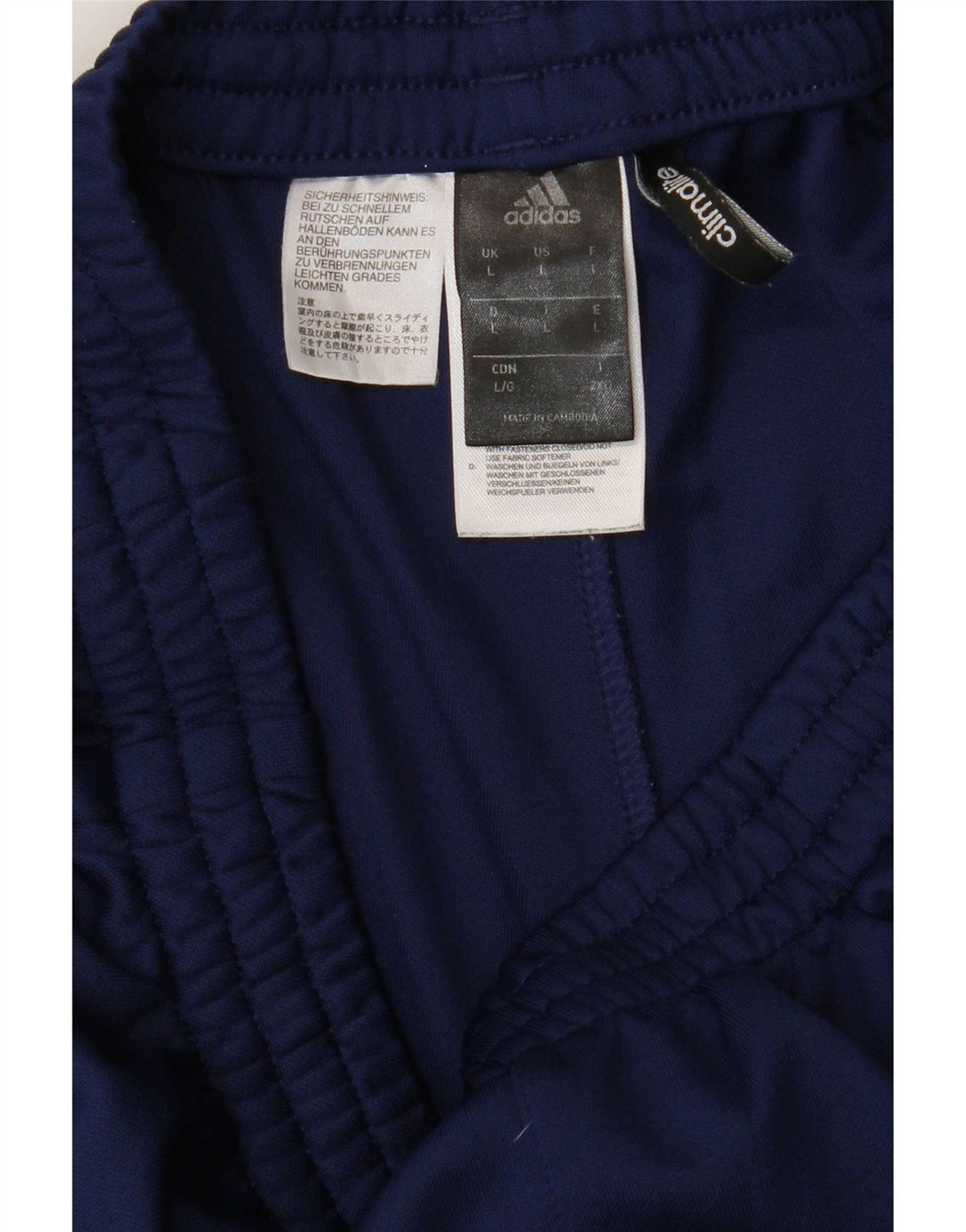 Męskie spodnie dresowe Adidas Climalite, duże, granatowe, z poliestru