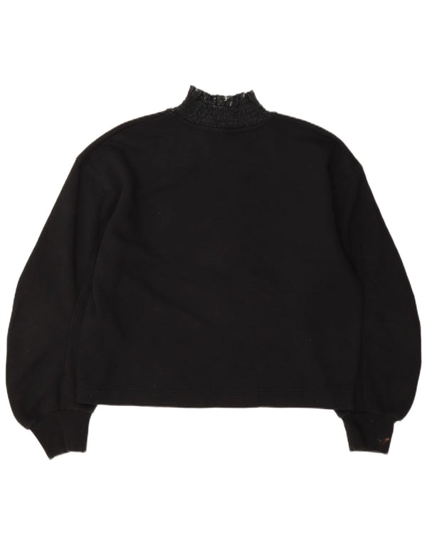 Damska bluzka oversize z długim rękawem Zara Top UK 10, mała, czarna bawełna