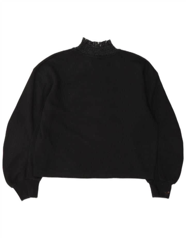 Damska bluzka oversize z długim rękawem Zara Top UK 10, mała, czarna bawełna