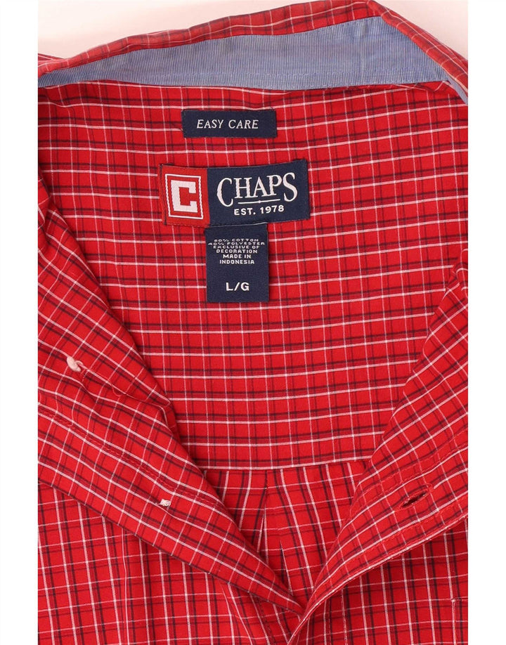 Koszula męska Chaps Easy Care, duża, bawełniana w czerwoną kratę