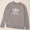 Męska bluza Adidas z grafiką, średnia szara bawełna