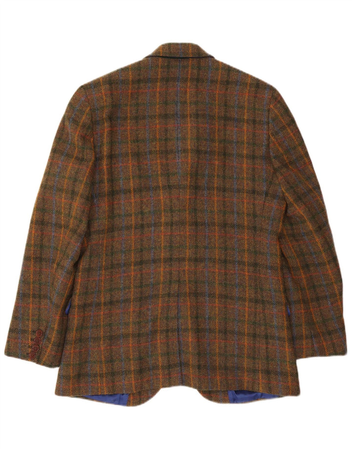 Crew Clothing Męska marynarka zapinana na 2 guziki, UK 38, wełniana w średnią brązową kratkę