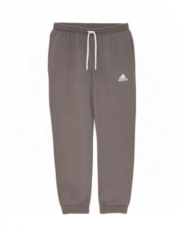 Męskie spodnie dresowe Adidas, średnioszare, bawełniane