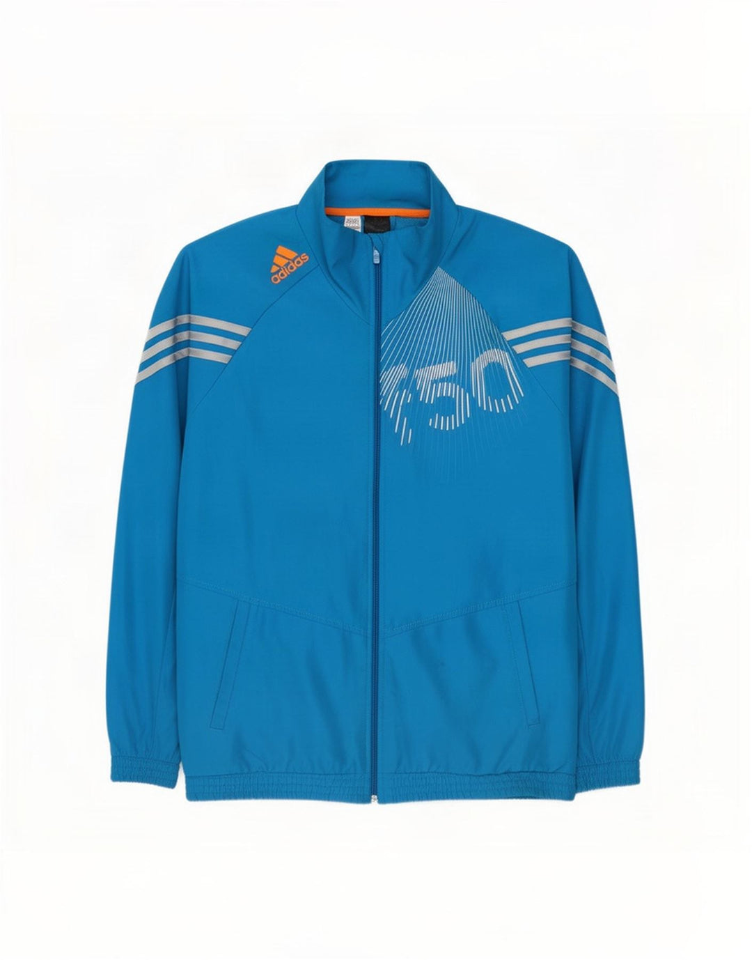 Adidas Męska koszulka dresowa z grafiką, średnia niebieska, poliester