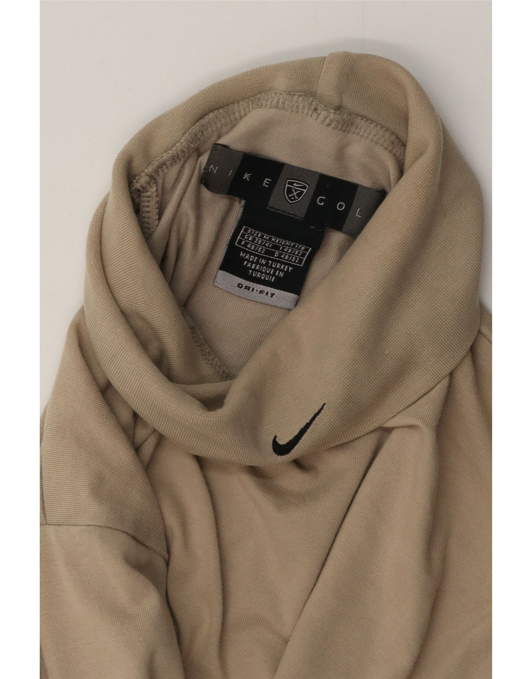 Męska koszulka NIKE z długim rękawem, UK 39/41, średnio beżowa, bawełniana