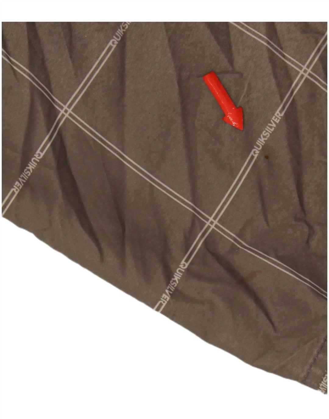 Męskie spodenki chino Quiksilver W34, duże, szare, poliestrowe w kratę