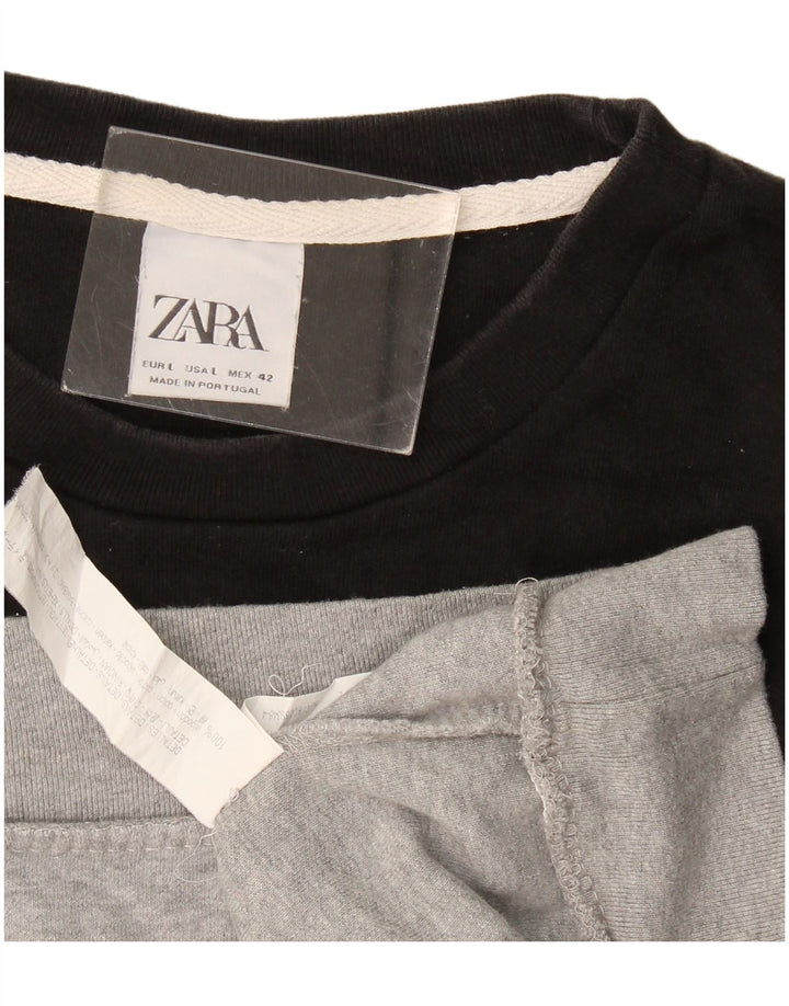 Męski sweter Zara, duży, wielobarwny, bawełniany blok kolorów