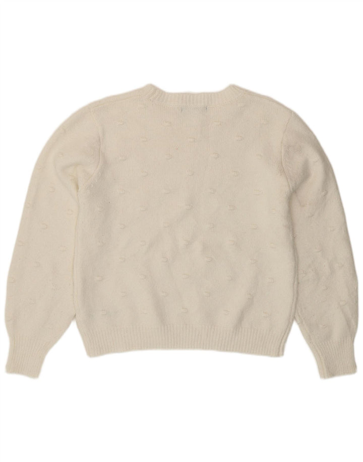 Sweter damski Marks & Spencer z okrągłym dekoltem, UK 14, średni biały