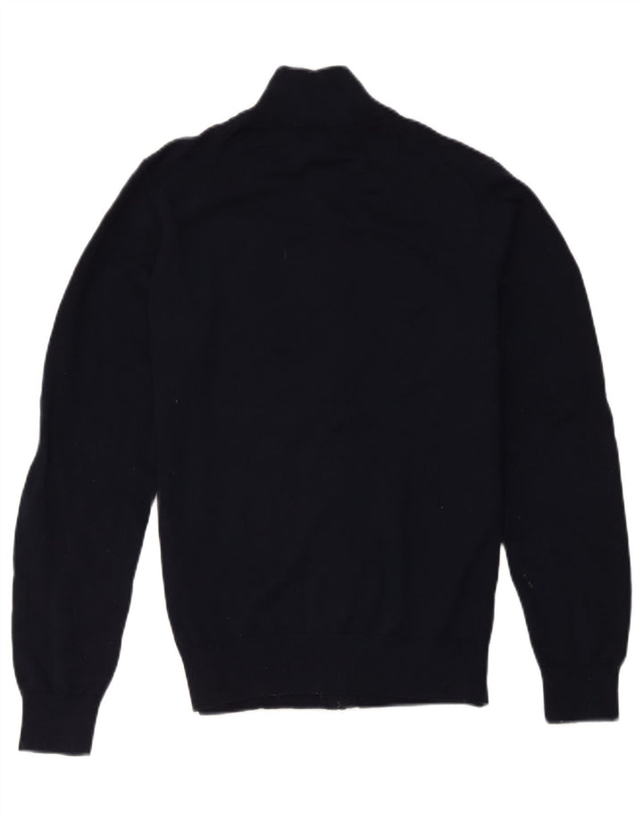 Crew Clothing Męski sweter z zamkiem błyskawicznym, średni granatowy, bawełniany