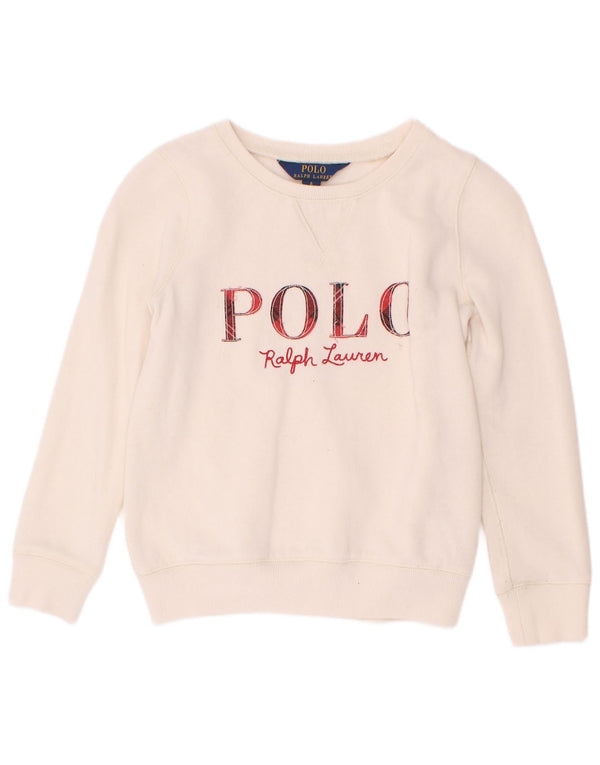 Bluza dziewczęca Polo Ralph Lauren z grafiką, 5-6 lat w kolorze złamanej bieli