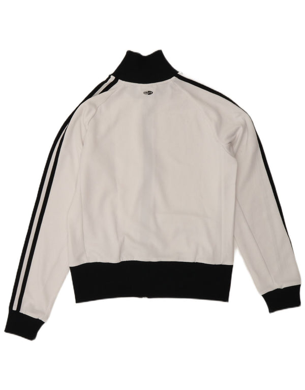 Damska bluza dresowa Adidas Crop Top Jacket UK 14, średnia biała, blok kolorów