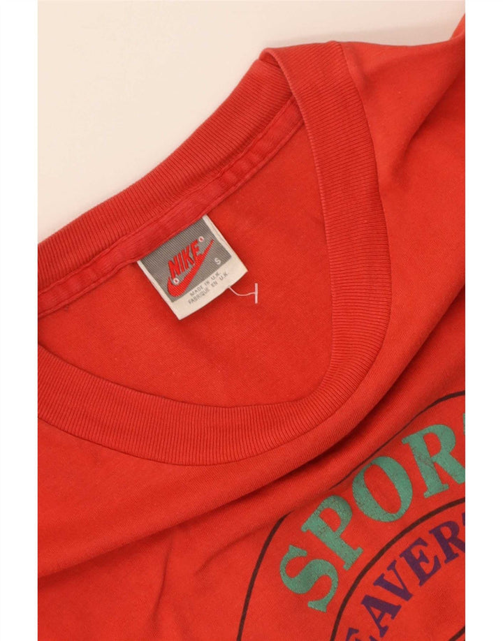 Męski T-shirt z grafiką Nike, mały, czerwony, bawełniany