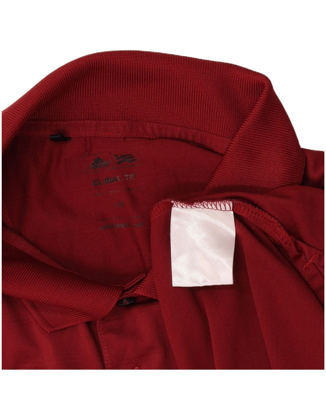 Męska koszulka polo Adidas Climalite, duża, bordowa, z poliestru w paski