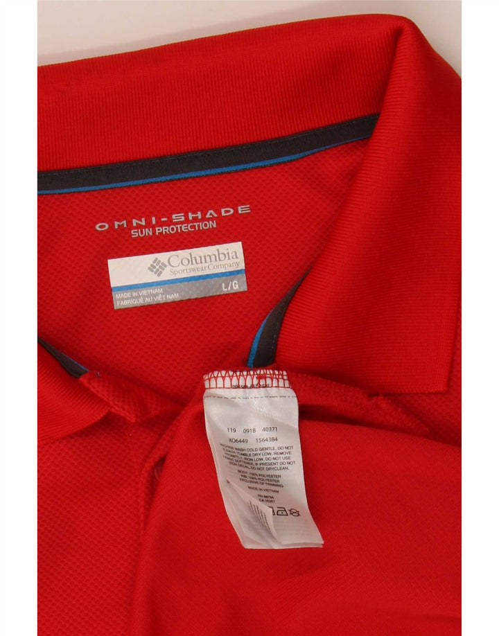 Męska koszulka polo Columbia Omni-Shade, duża, czerwona, poliester