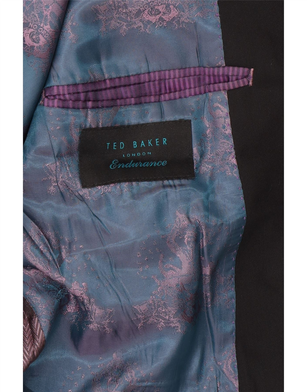 Męska marynarka zapinana na 2 guziki Ted Baker UK 38, średnia czarna wełna