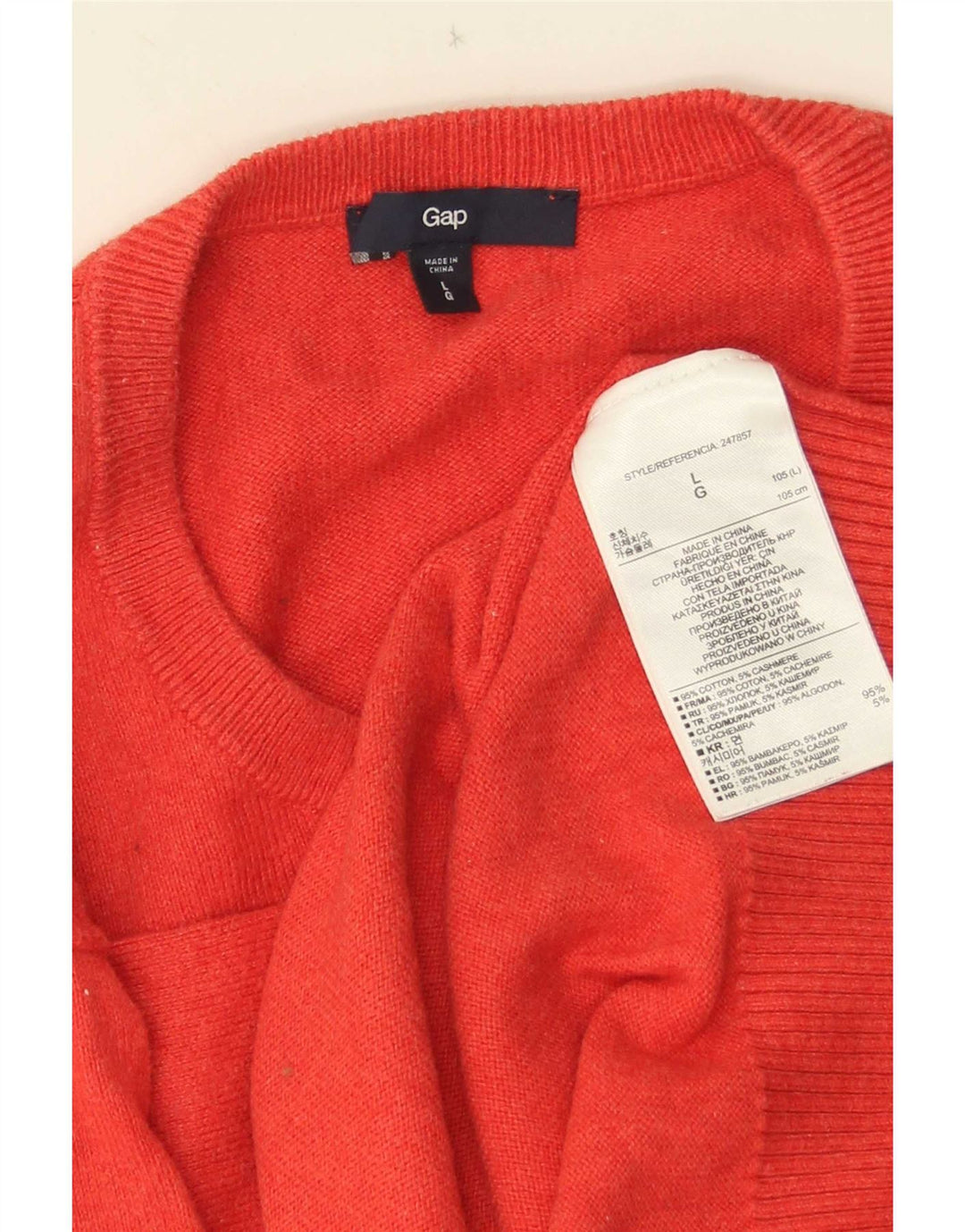 Męski sweter Gap z okrągłym dekoltem, duży, czerwony, bawełniany