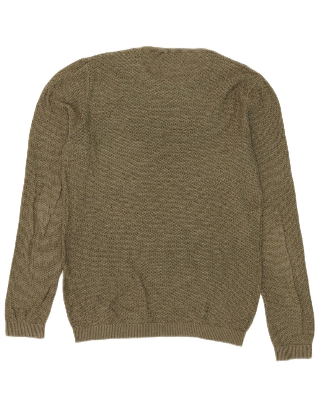 Męski sweter z okrągłym dekoltem Zara, średni khaki
