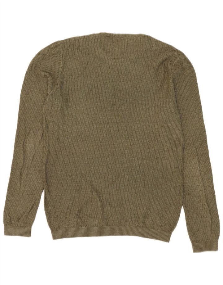 Męski sweter z okrągłym dekoltem Zara, średni khaki