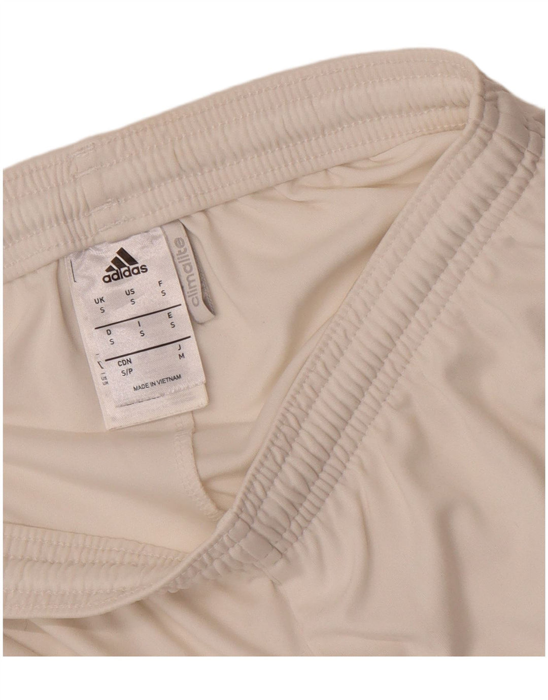 Męskie spodenki sportowe Adidas Climalite, małe, białe, poliestrowe