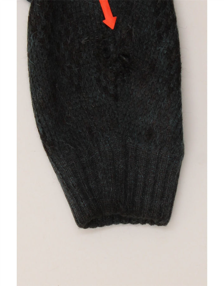 Vintage męski sweter rozpinany, duży, niebieski Argyle/diamentowa wełna z alpaki