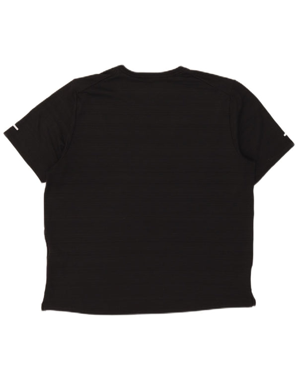 Męski T-shirt Nike Dri Fit, duży, czarny, poliestrowy w prążki