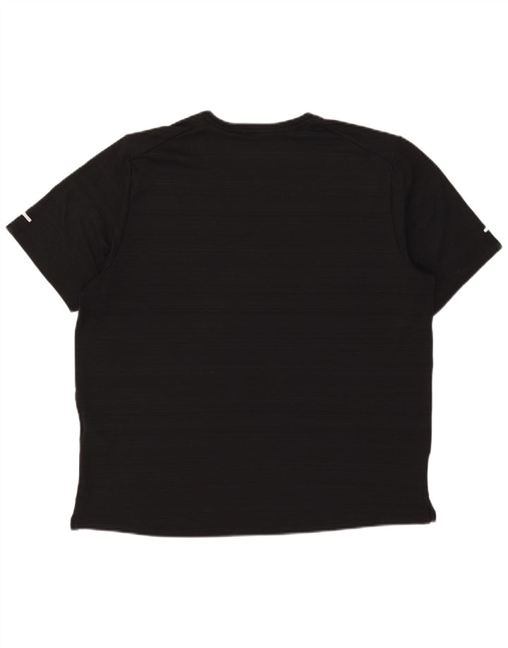 Męski T-shirt Nike Dri Fit, duży, czarny, poliestrowy w prążki