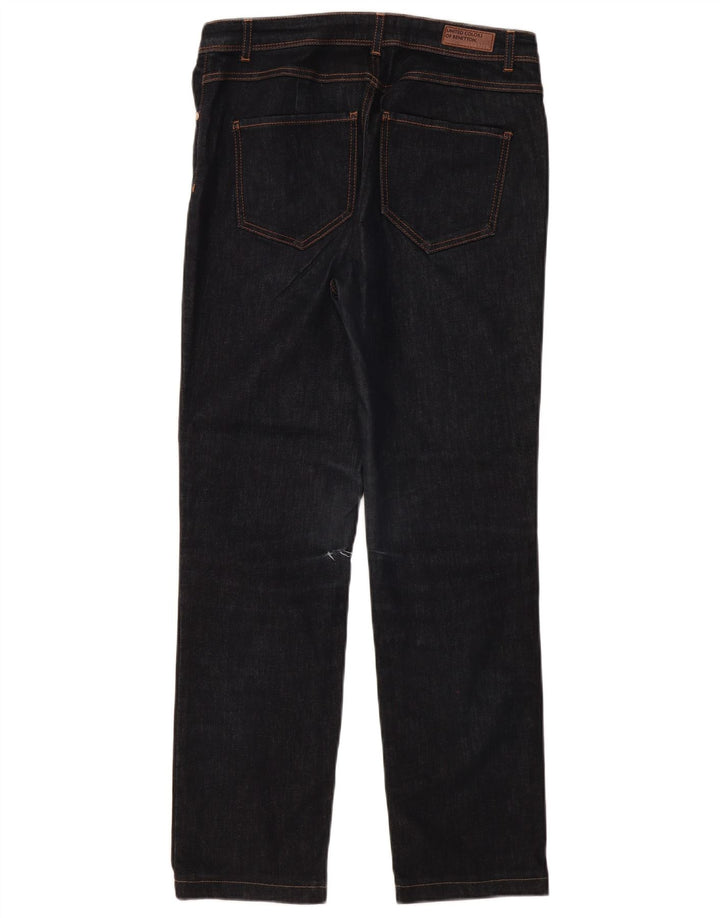 BENETTON Damskie proste dżinsy W31 L30 Granatowe, bawełniane