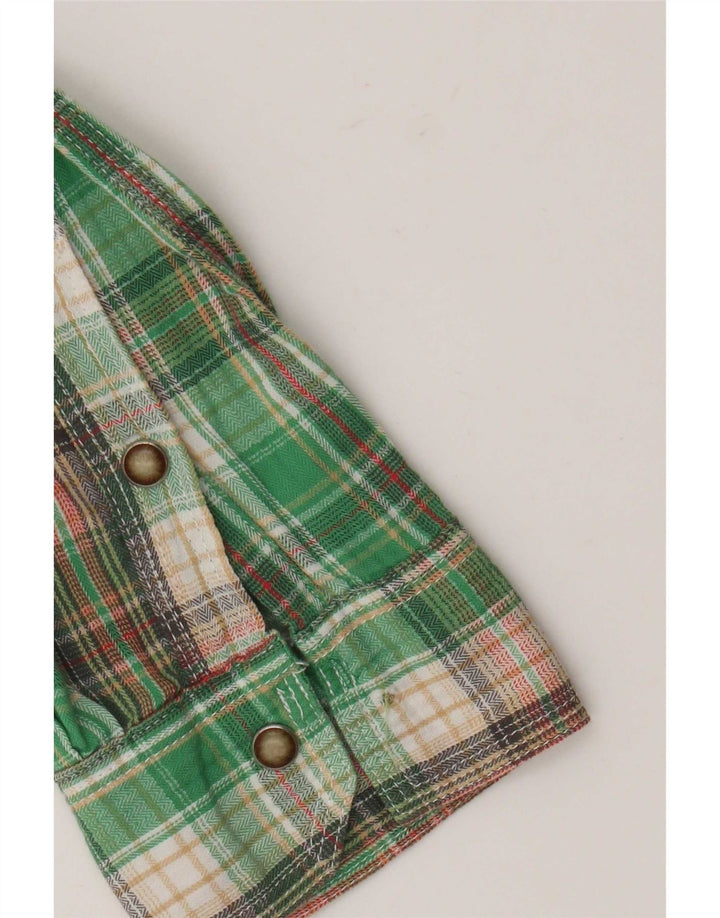 Koszula flanelowa męska Wrangler Slim Fit w małą zieloną kratkę, bawełniana